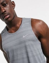 Nike Running miler tank top in gray at ASOS