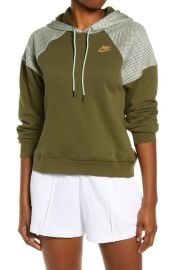 Nike Serena Design Crew Fleece Tennis Hoodie in Rough Green/Mint Foam/Gold Size X-Small at Nordstrom