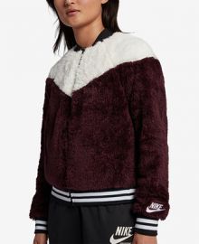 Nike Sportswear Fleece Bomber Jacket   Reviews - Jackets   Blazers - Women - Macy s at Macys