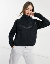 Nike Tech Fleece full-zip hoodie in black at ASOS