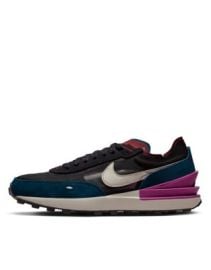 Nike Waffle One sneakers in black green and purple at ASOS