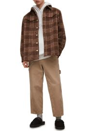 Nikko Plaid Fleece Button-Up Shirt Jacket by All Saints at Nordstrom