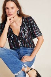 Nikky Sequined Blouse at Anthropologie