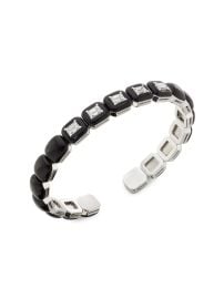 Nikos Koulis Oui 18K White Gold 120 TCW Diamond Black Enamel Cuff at Saks Fifth Avenue
