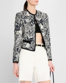 Nili Lotan Bono Paisley Open-Front Jacket at Neiman Marcus