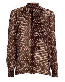 Nili Lotan Carina Geometric Print Silk Blouse at Intermix