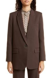 Nili Lotan Diane One-Button Wool Blazer at Nordstrom