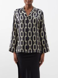 Nili Lotan Juste Chain Print Satin Shirt at Matches