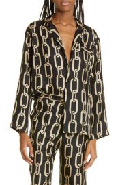 Nili Lotan Juste Silk Pajama Shirt at Nordstrom