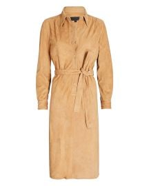 Nili Lotan Marion Belted Shirt Dress In Tan at Intermix