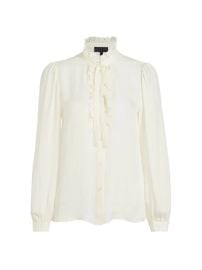 Nili Lotan Miera Ruffle Silk Blouse at Saks Fifth Avenue