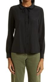 Nili Lotan Monet Tie Neck Silk Blouse at Nordstrom