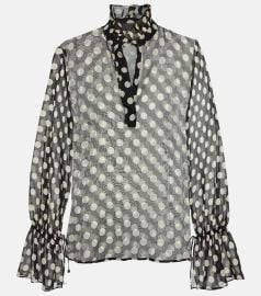 Nili Lotan Polka Dot Blouse at Nili Lotan