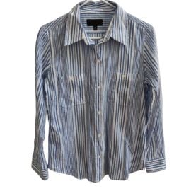 Nili Lotan Raphael Striped Shirt Blue White Cotton Size Womenaposs M eBay at eBay