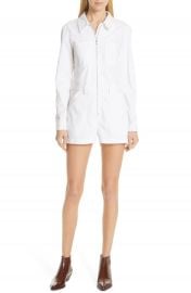 Nili Lotan Soria Stretch Cotton Romper   Nordstrom at Nordstrom