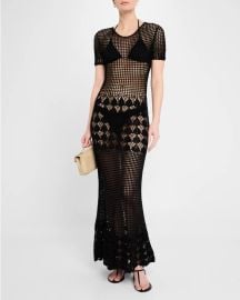 Nili Lotan Yoko Open-Knit Maxi Dress at Neiman Marcus