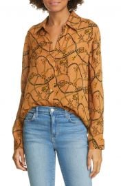 Nina Chain Print Silk Blouse by L\\\'Agence at Nordstrom