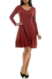 Nina Leonard Long Sleeve A Line Sweater Dress at Nordstrom Rack