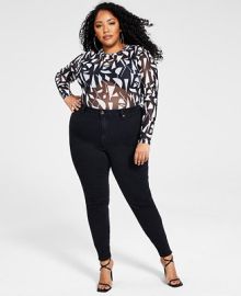 Nina Parker Plus Size Printed Mesh Bodysuit  Reviews - Tops - Plus Sizes - Macys at Macys