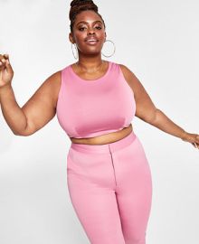 Nina Parker Trendy Plus Size Cropped Crewneck Tank Top Created for Macys    Reviews - Tops - Plus Sizes - Macys at Macys