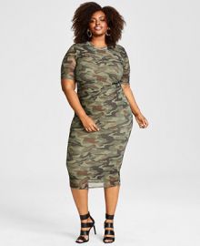 Nina Parker Trendy Plus Size Mesh Midi Dress Created for Macys  Reviews - Dresses - Plus Sizes - Macys at Macys