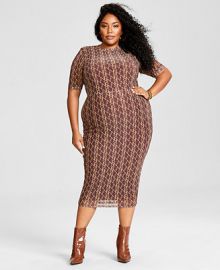 Nina Parker Trendy Plus Size Mesh Midi Dress Created for Macys  Reviews - Dresses - Plus Sizes - Macys at Macys