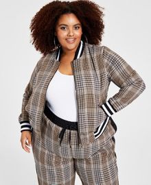 Nina Parker Trendy Plus Size Plaid Bomber Jacket  Reviews - Jackets  Blazers - Plus Sizes - Macys at Macys