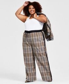 Nina Parker Trendy Plus Size Plaid Wide-Leg Pants  Reviews - Pants  Capris - Plus Sizes - Macys at Macys