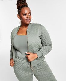 Nina Parker Trendy Plus Size Quilted Zip-Front Bomber Jacket Created for Macys  Reviews - Jackets  Blazers - Plus Sizes - Macys at Macys