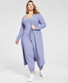 Nina Parker Trendy Plus Size Ribbed Knit Duster Created for Macys  Reviews - Tops - Plus Sizes - Macys at Macys