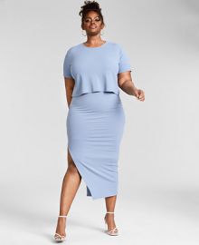 Nina Parker Trendy Plus Size Ribbed Knit Midi Skirt  Created for Macy s   Reviews - Skirts - Plus Sizes - Macy s at Macys