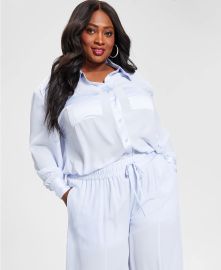 Nina Parker Trendy Plus Size Satin-Trim Blouse Created for Macys  Reviews - Tops - Plus Sizes - Macys at Macys