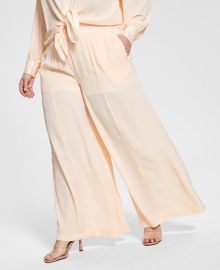 Nina Parker Trendy Plus Size Satin-Trim Wide-Leg Pants Created for Macys  Reviews - Pants  Capris - Plus Sizes - Macys at Macys