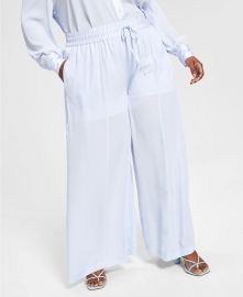 Nina Parker Trendy Plus Size Satin-Trim Wide-Leg Pants Created for Macys  Reviews - Pants  Capris - Plus Sizes - Macys at Macys