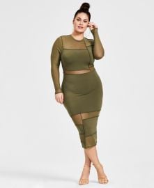 Nina Parker Trendy Plus Size Sheer Panel Bodycon Dress  Reviews - Dresses - Plus Sizes - Macys at Macys