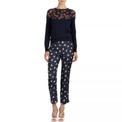 Nina Ricci Floral Devorandeacute Yoke Sweater at Barneys