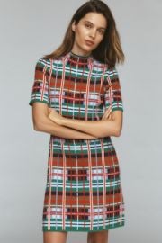 Nina Short Sleeve Mock Neck Mod Sweater Mini Dress3 at Anthropologie