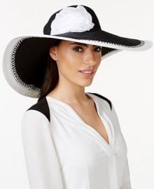 Nine West Black and White Super Floppy Hat at Macys