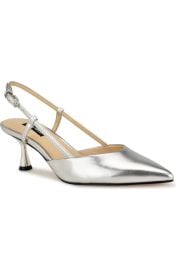 Nine West Rhonda Slingback Pointed Toe Kitten Heel Pump at Nordstrom