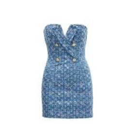 Nissa Sequined Denim Mini Dress at Wolf & Badger