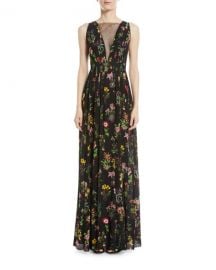 No  21 Sleeveless Floral-Print Long Evening Gown   Neiman Marcus at Neiman Marcus