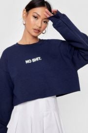 No Shirt Relaxed Cropped Graphic Sweatshirt by Nasty Gal at Nasty Gal