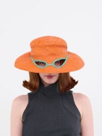 No Vacancy Inn Raffia Cut-Out Hat CLMC0058A0-ORANGE at H Lorenzo