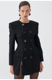 Nocturne Multi Button Mini Dress with Shoulder Pad at Nordstrom