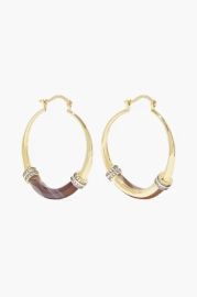 Noir Jewelry Gold Tone Stone and Crystal Hoop Earrings at The Outnet