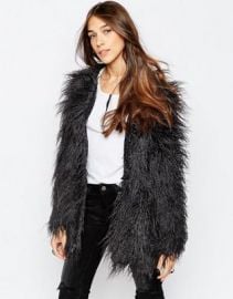 Noisy May Yogi Shaggy Faux Fur Coat at asos com at Asos