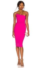 Nookie Lust One Shoulder Midi Dress in Neon Pink at Revolve