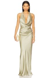 Nookie Penelope Drape Gown In Thyme at Revolve