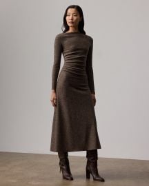 Nora Tick-Weave Wool Jersey Day Dress at Ralph Lauren
