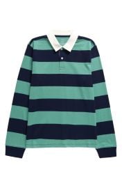 Nordstrom Kids Stripe Cotton Rugby Shirt at Nordstrom